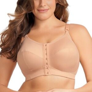 NEW Goddess Comfort Zone Front Closure Soft Cup Wire-free Bra 6150 Nude (Beige)